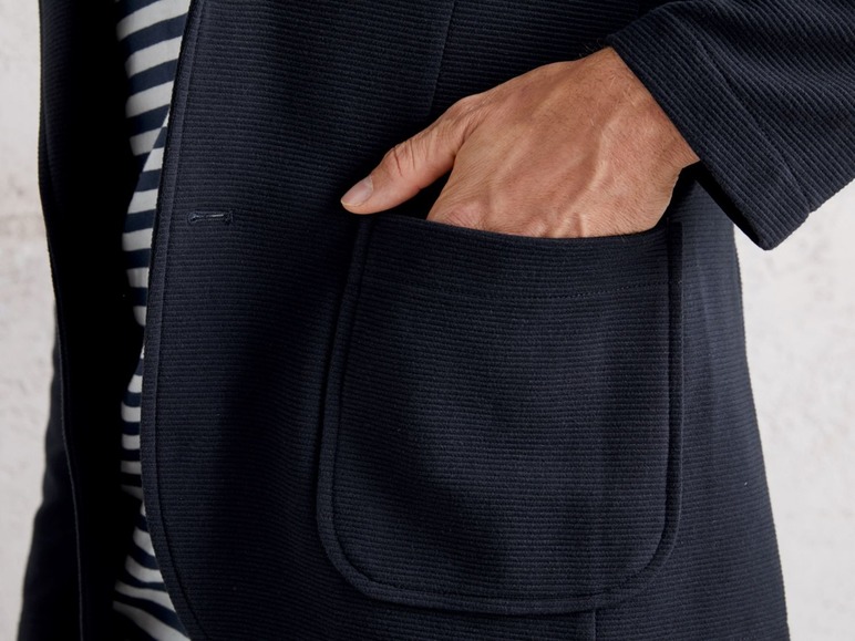Gehe zu Vollbildansicht: LIVERGY® Sakko Herren, mit Rückenschlitz, mit Baumwolle, in Pikee-Qualität - Bild 9