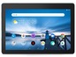 Ein schwarzes Lenovo Tablet mit Google und verschiedenen Apps, darunter Kamera, Duo und Chrome.