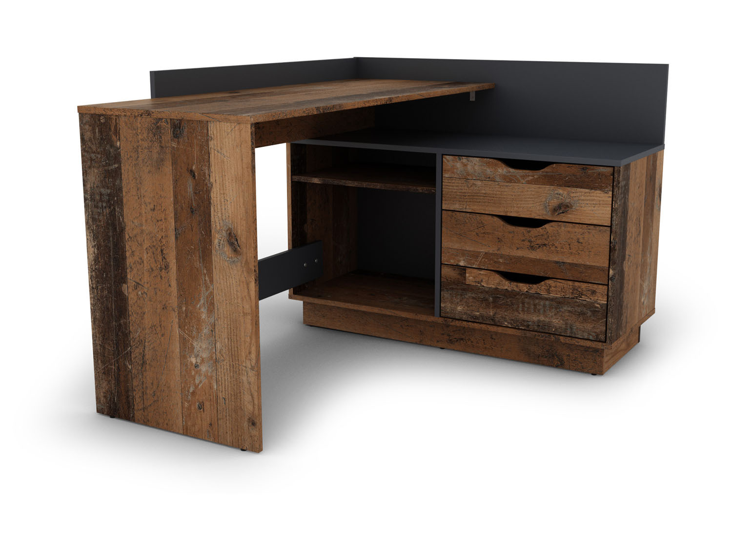 Thumbnail - byLIVING Schreibtisch Belfast (Old Wood / Anthrazit)