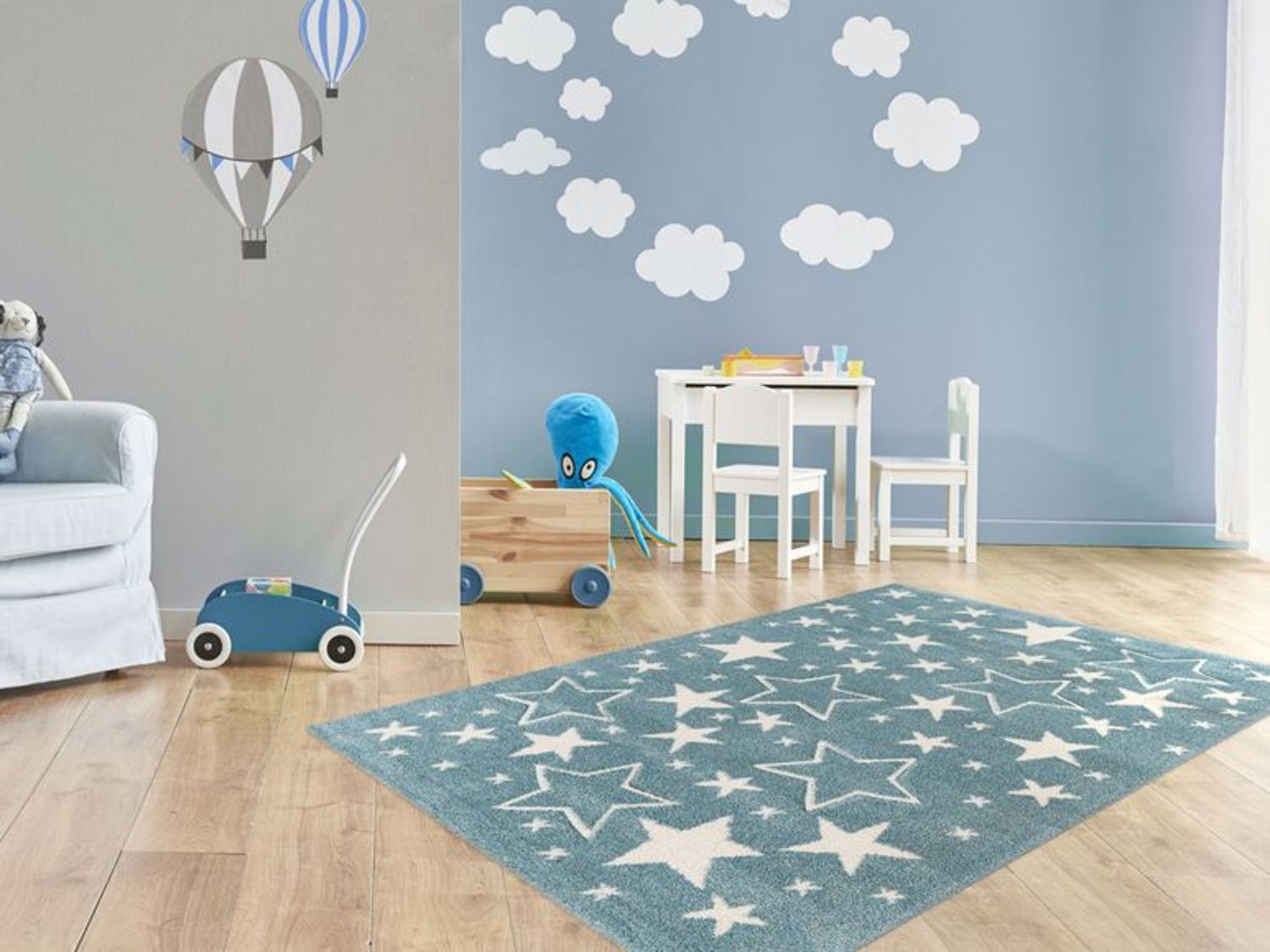 KAYOOM Kinder-Motivteppich (Sterne blau, 80cm x 150cm) – Bild 2 von 4