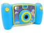 Eine blaue KiddyPix Galaxy Kinderkamera mit einem Raumschiff-Design.