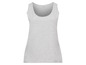 Ein graues Tanktop mit Rundhalsausschnitt.