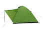 Ein grünes Zelt mit Vorzelt.