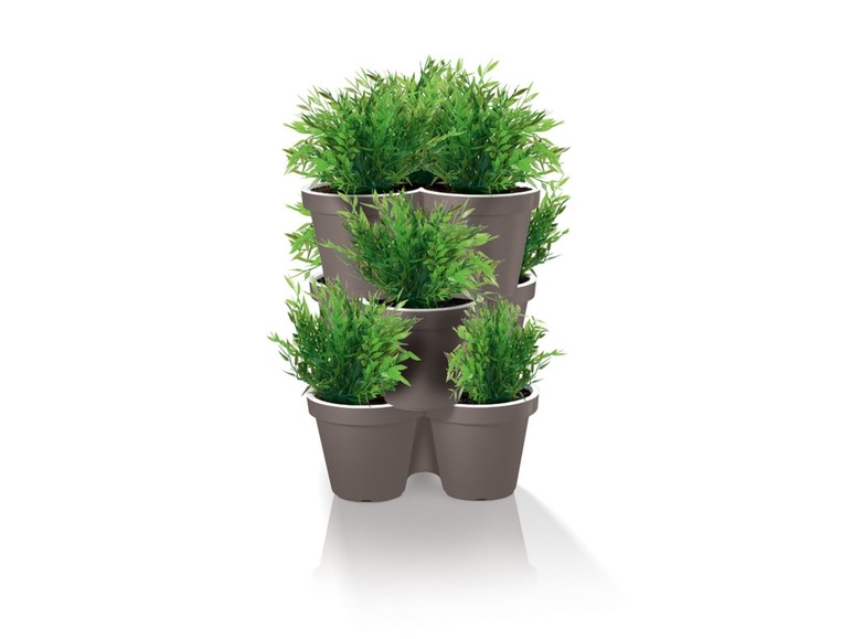 Gehe zu Vollbildansicht: PARKSIDE® Pflanztopf Set, 3-teilig, dreieckig, stapelbar, mit Drainagesystem, in Bicolor-Optik - Bild 11