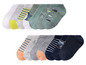 Ein Set mit 12 Baby-Socken mit verschiedenen Mustern wie Fische, Streifen, Tieren und Autos.