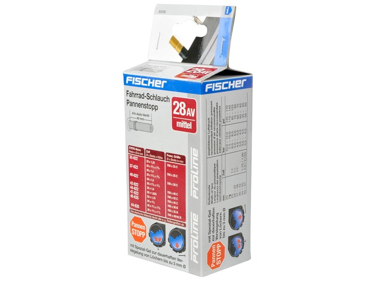 Fischer Proline Fahrradreifen mit Spezialgel zur dauerhaften Versiegelung von Löchern bis zu 3 mm.