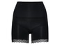 Schwarze Shapewear-Shorts mit Spitze am Saum.