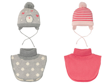 lupilu Baby Mädchen Set Mütze/Kragen, aus reiner Bio-Baumwolle
