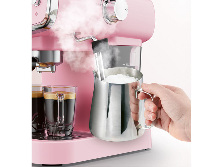 Gehe zu Vollbildansicht: SILVERCREST Espressomaschine rosa »SEM 1050 A1«, mit Siebträger - Bild 6