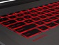 Eine schwarze SteelSeries-Tastatur mit roter Beleuchtung.