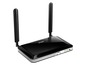 Ein schwarzer D-Link WLAN-Router mit zwei Antennen.