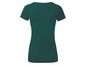 Damen T-Shirt mit kurzen Ärmeln, dunkelgrün mit schwarzen Streifen