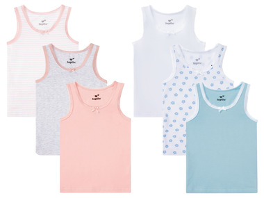 lupilu® Kleinkinder Mädchen Unterhemden, 3 Stück, mit Bio-Baumwolle