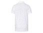 Weißes Poloshirt mit schwarzem geometrischem Muster