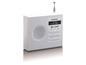 Weißes digitales Lenco Radio mit DAB+ und FM.