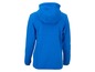 Ein blauer Fleecepullover mit Kapuze.