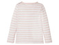 Weiß-rosa gestreiftes Langarmshirt für Mädchen.