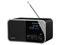 Ein schwarzes Grundig Radio mit digitalem Display.