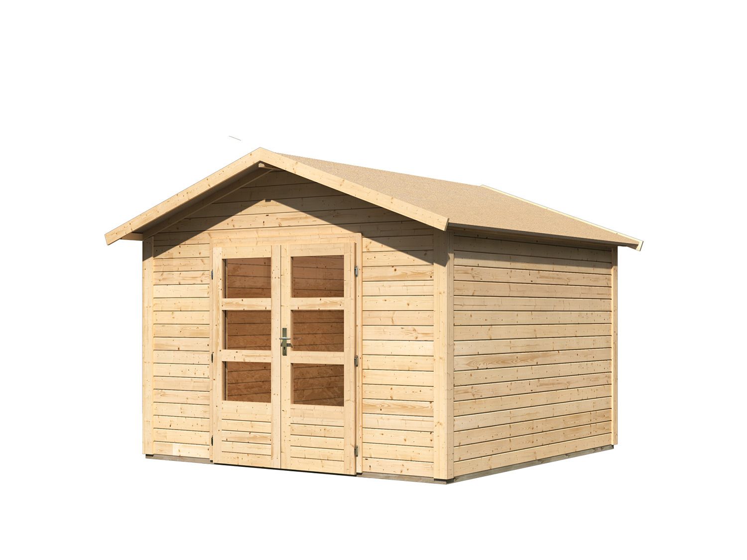 KARIBU Carlos Satteldach Gartenhaus (ohne Boden, naturbelassen, B 304 x H 238 x T 304) – Bild 2 von 4