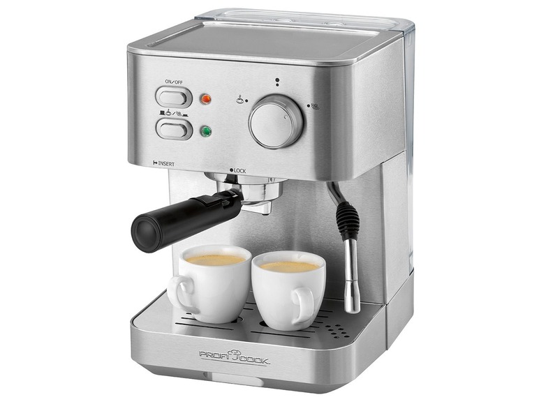 Gehe zu Vollbildansicht: ProfiCook Espressomaschine »PC-ES 1109«, Profi-Espressopumpe, Edelstahlgehäuse - Bild 1