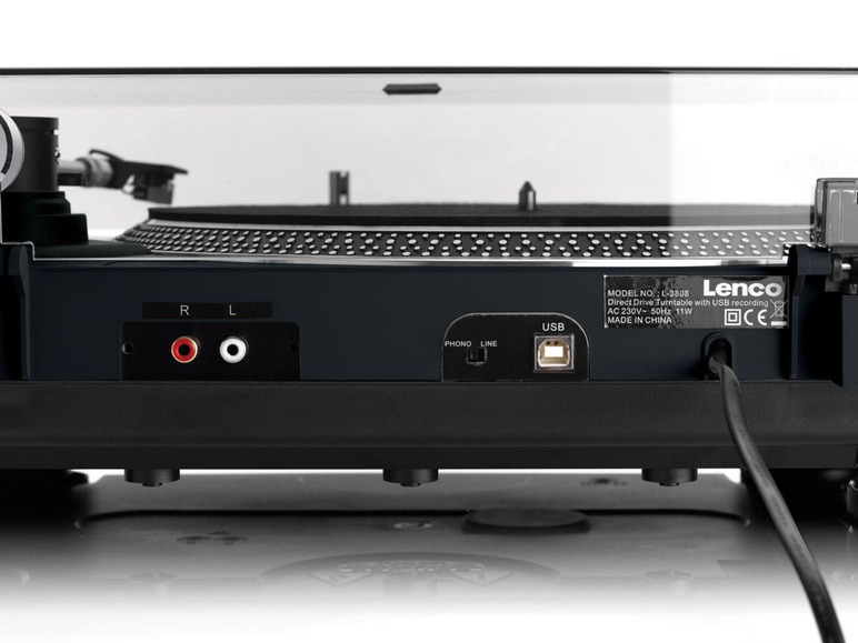 Gehe zu Vollbildansicht: Lenco L-3808 Plattenspieler mit Direktantrieb u. USB-Aufnahme - Bild 5