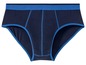 Dunkelblaue Unterhose mit blauem Bund.