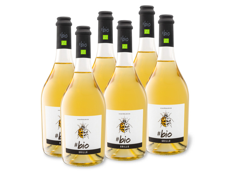 Grillo Weinpaket trocken, Weißwein Sicilia DOC 6 #bio x 0,75-l-Flasche