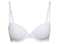 Weißer BH mit glatten Cups und verstellbaren Trägern.