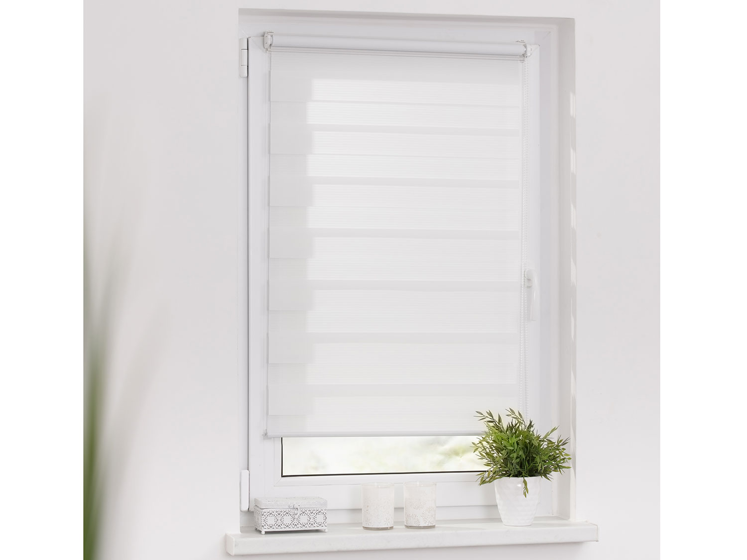 Thumbnail - Lichtblick Duo-Rollo Klemmfix, ohne Bohren, verspannt, blickdicht (Weiß, 90 x 150 cm)