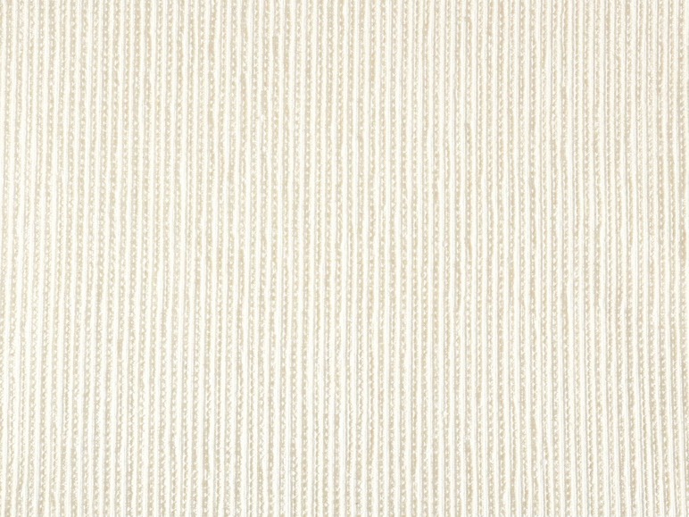 Textur eines beigefarbenen Stoffes mit vertikalen Streifen.