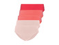 Vier Paar rosa und rote Baumwoll-Slips.