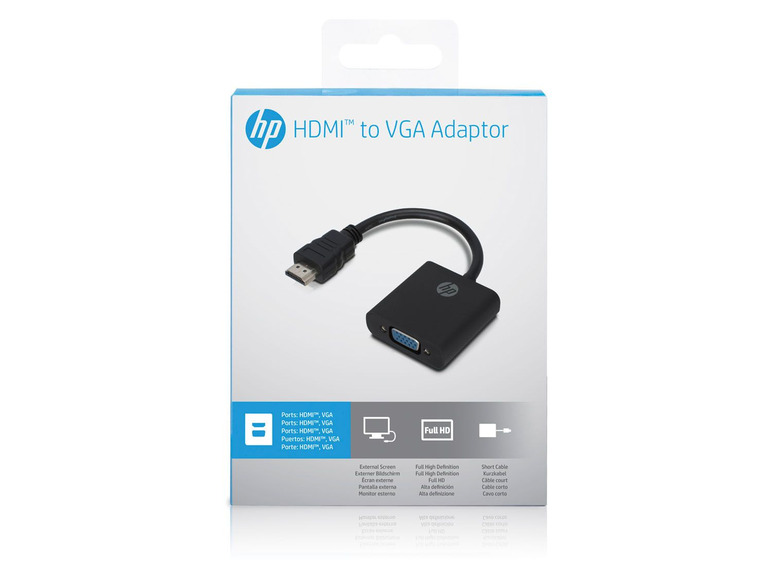 Gehe zu Vollbildansicht: HP HDMI™ auf VGA Adapter, 0,1m, schwarz - Bild 4