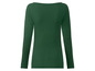 Ein dunkelgrünes Langarmshirt für Damen.