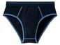 Dunkelblaue Herrenunterwäsche mit blauem Saum.