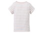 Weiß-rosa gestreiftes T-Shirt für Mädchen.