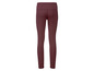 Bordeauxrote Leggings mit hohem Bund.