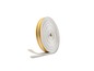 Eine Rolle weiße Dichtungsband mit goldenem Rand.