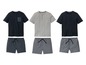 Drei Herren-Pyjama-Sets mit Shorts und T-Shirt