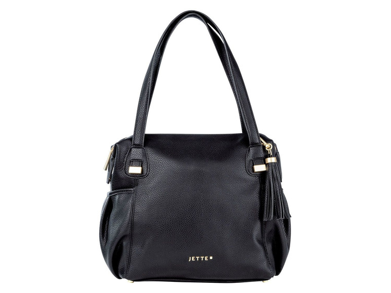 Eine schwarze Lederhandtasche von Jette.