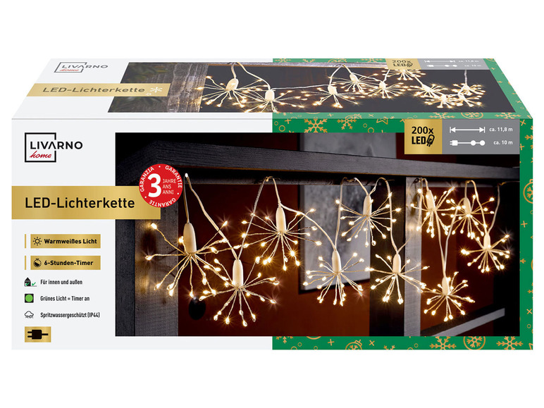Gehe zu Vollbildansicht: LIVARNO home Lichterkette Dandelion, mit 200 LEDs - Bild 13