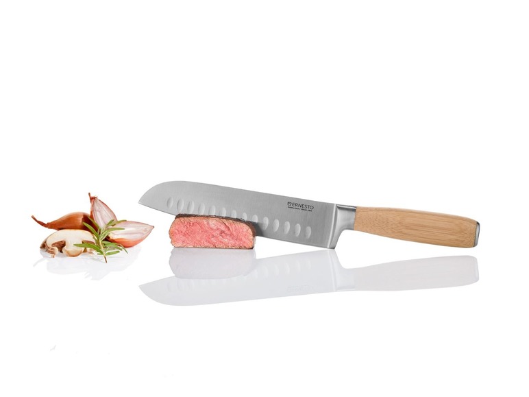 Gehe zu Vollbildansicht: ERNESTO® Messer, mit Edelstahl-Klinge, Bambus- oder Edelstahlgriff - Bild 7