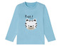 Blaues Langarmshirt für Babys mit Tiger-Motiv.