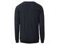 Dunkelblauer Pullover mit langen Ärmeln.