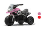 Ein rosa Elektro-Motorrad für Kinder mit großen Reifen und einem „Kids-Edition“-Label.