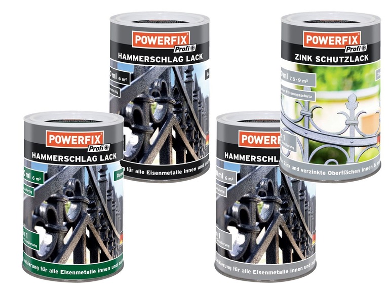 Gehe zu Vollbildansicht: POWERFIX® Hammerschlaglack/ Zinkschutzlack, 750 ml, für innen und außen, wetterbeständig - Bild 1