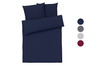 Bettwäsche mit Bettdecke und zwei Kissenbezügen in dunkelblau.