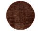 Runde Badezimmermatte in Braun.