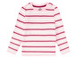 Ein rosa gestreiftes Langarmshirt für Mädchen.