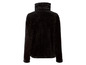 Schwarze Fleecejacke mit hohem Kragen.