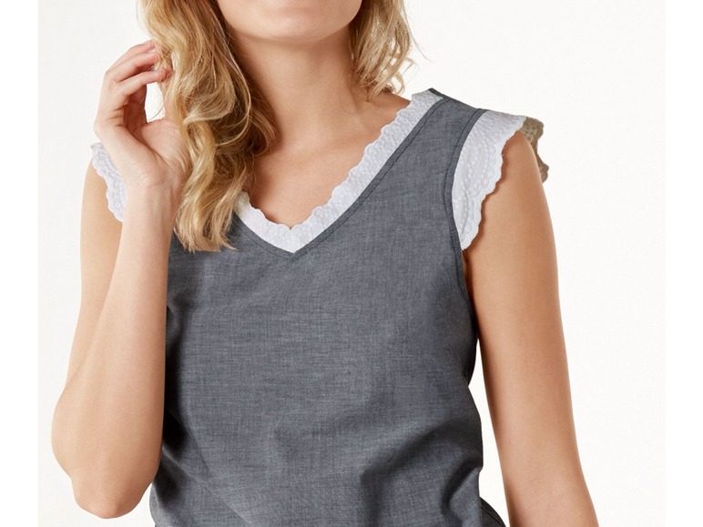 Gehe zu Vollbildansicht: ESMARA® Lingerie Damen Sommer-Pyjama, in Webqualität, aus Baumwolle - Bild 10
